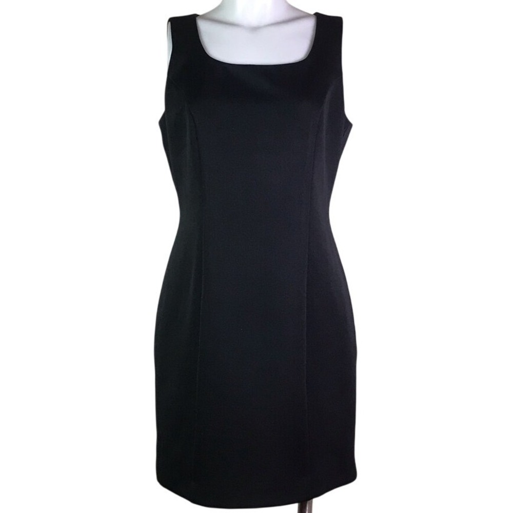 HUGO BUSCATI BLACK SLEEVELESS SHEATH DRESS‎